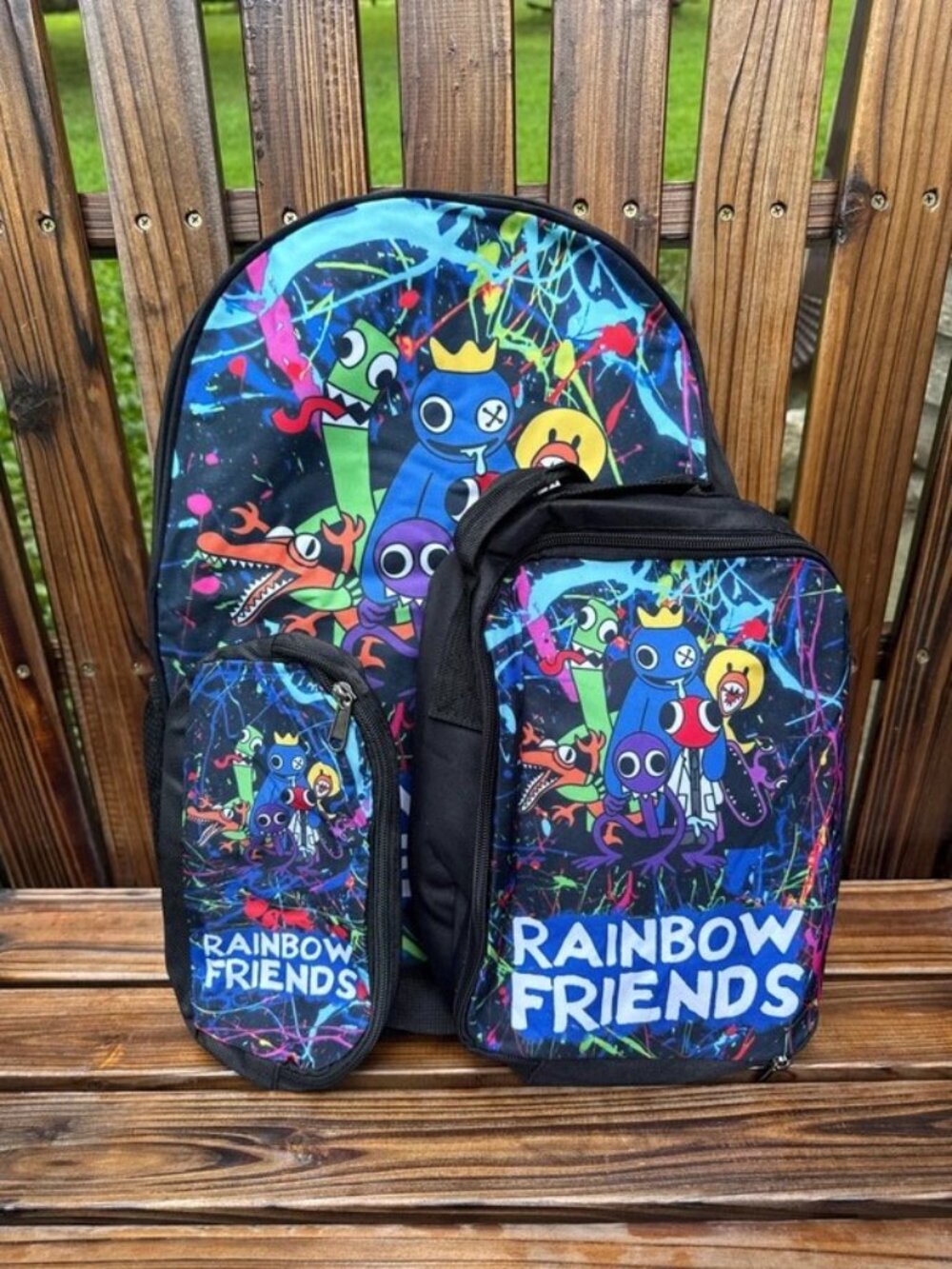 RAINBOW FRIENDS 3 PIECE SET Backpack and Lunch Bag Pencil case for school